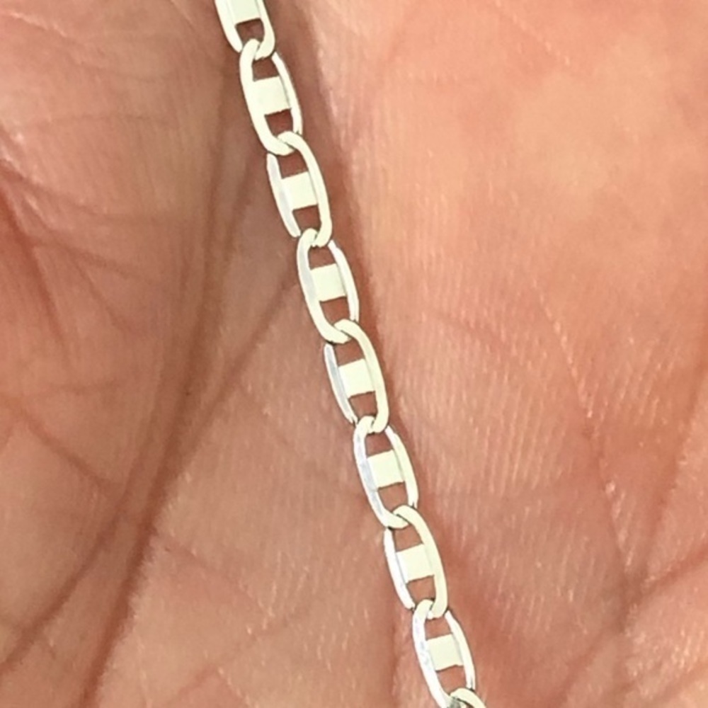 Men’s 24” Solid 925 Sterling Silver Mariner Style Chain Necklace NWT